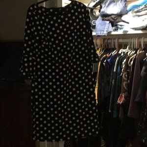 Adorable navy and white polka dot dress